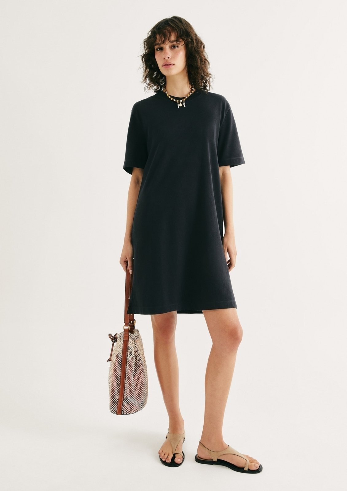 Imagem principal Vestido Curto Em Malha Binada Hering preto