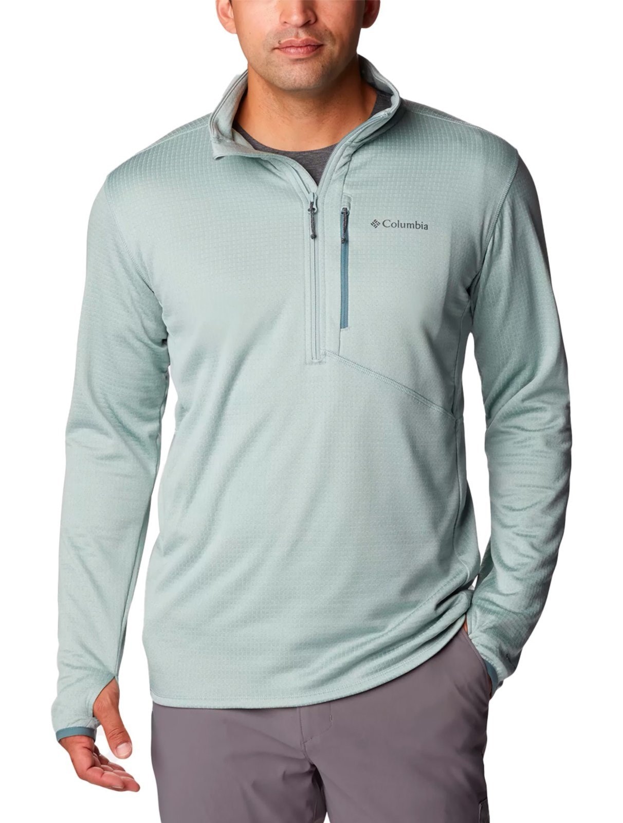 Imagem principal Jaqueta Columbia Masculina Fleece Park View Half Zip Claro Columbia verde