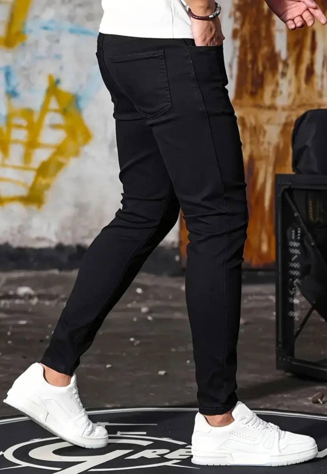 Imagem principal Calça Jeans Preta Masculina Skinny Premium com Elastano e Costura Reforçada Preta TEX JEANS preto