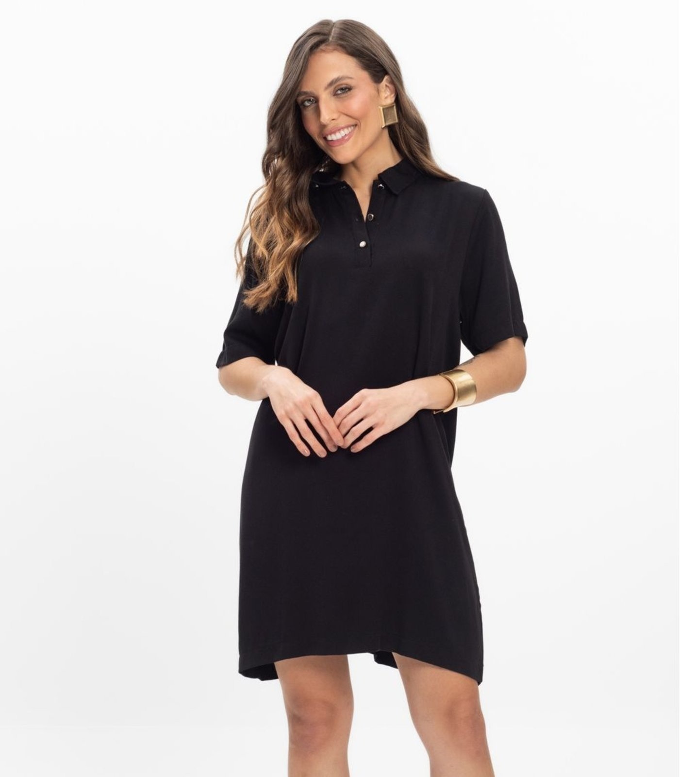 Imagem principal Vestido Curto Viscose Double Feminino Endless Endless preto