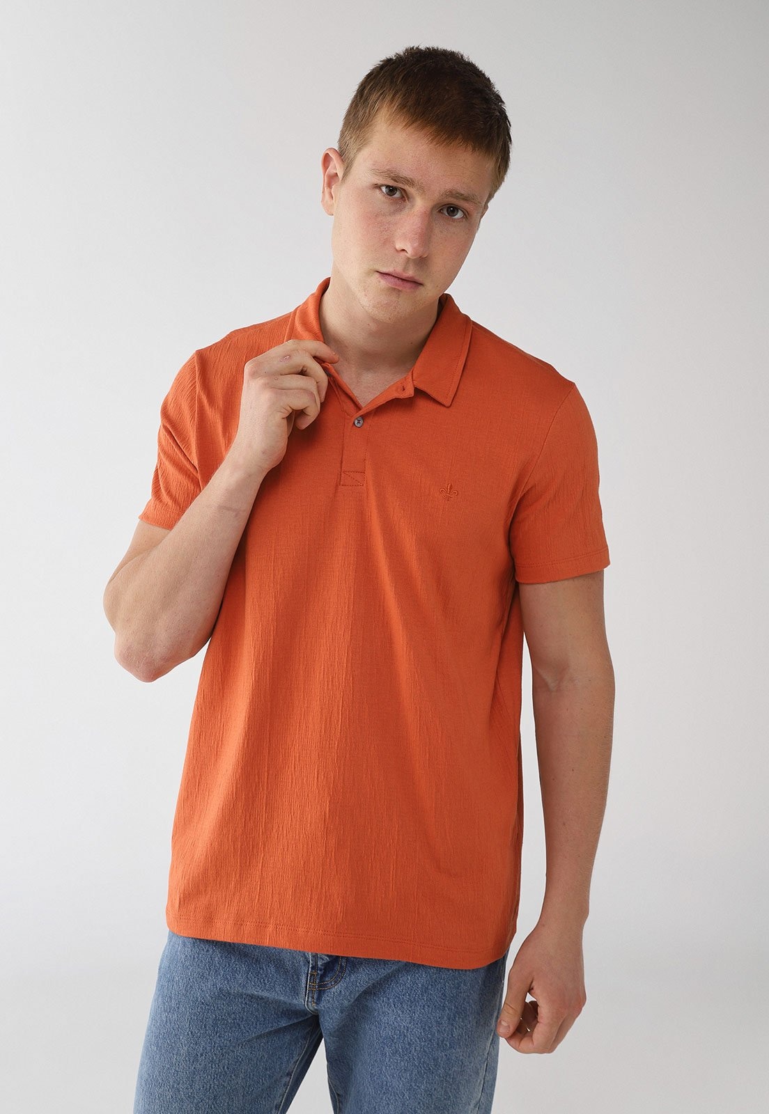 Imagem principal Polo Dudalina Texturizada Dudalina laranja