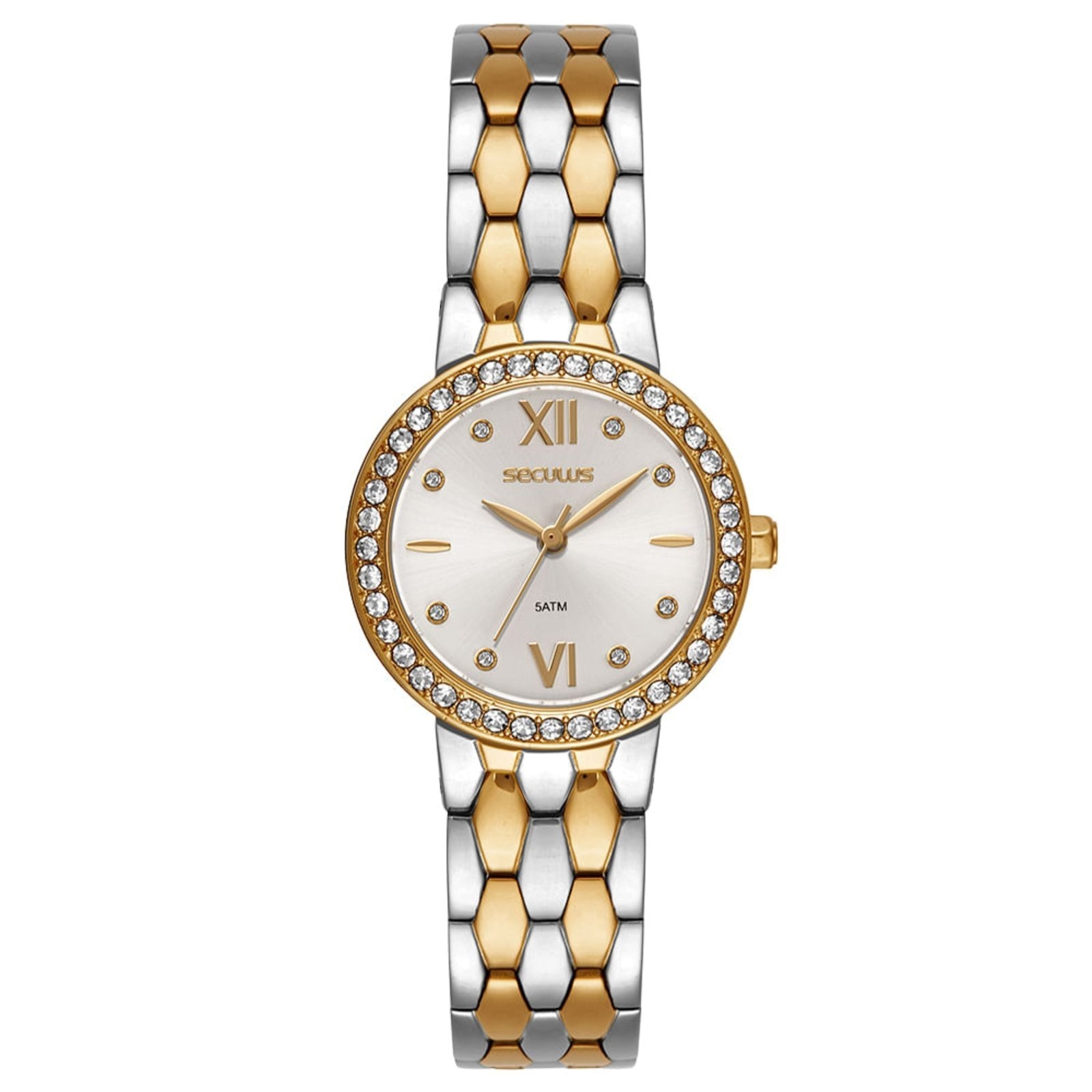 Imagem principal Relógio Feminino Seculus Aço Bicolor Catraca com Cristais Seculus prata