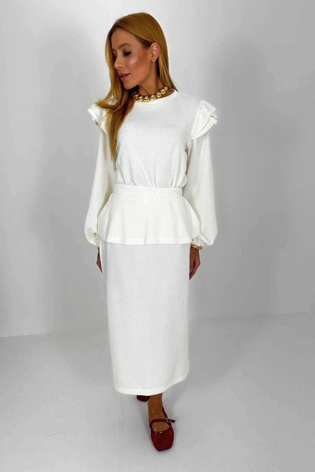 Imagem principal Saia Vanibele Midi Off White Vanibele off-white white