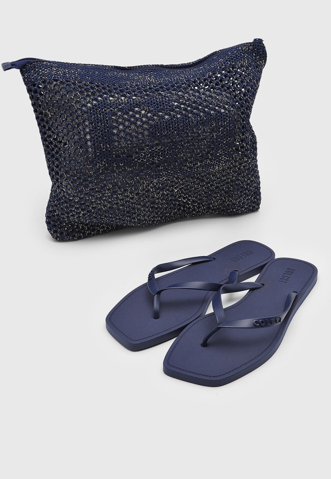 Imagem principal Chinelo Dedo Feminino Colcci Kit com Nécessaire Colcci azul marinho