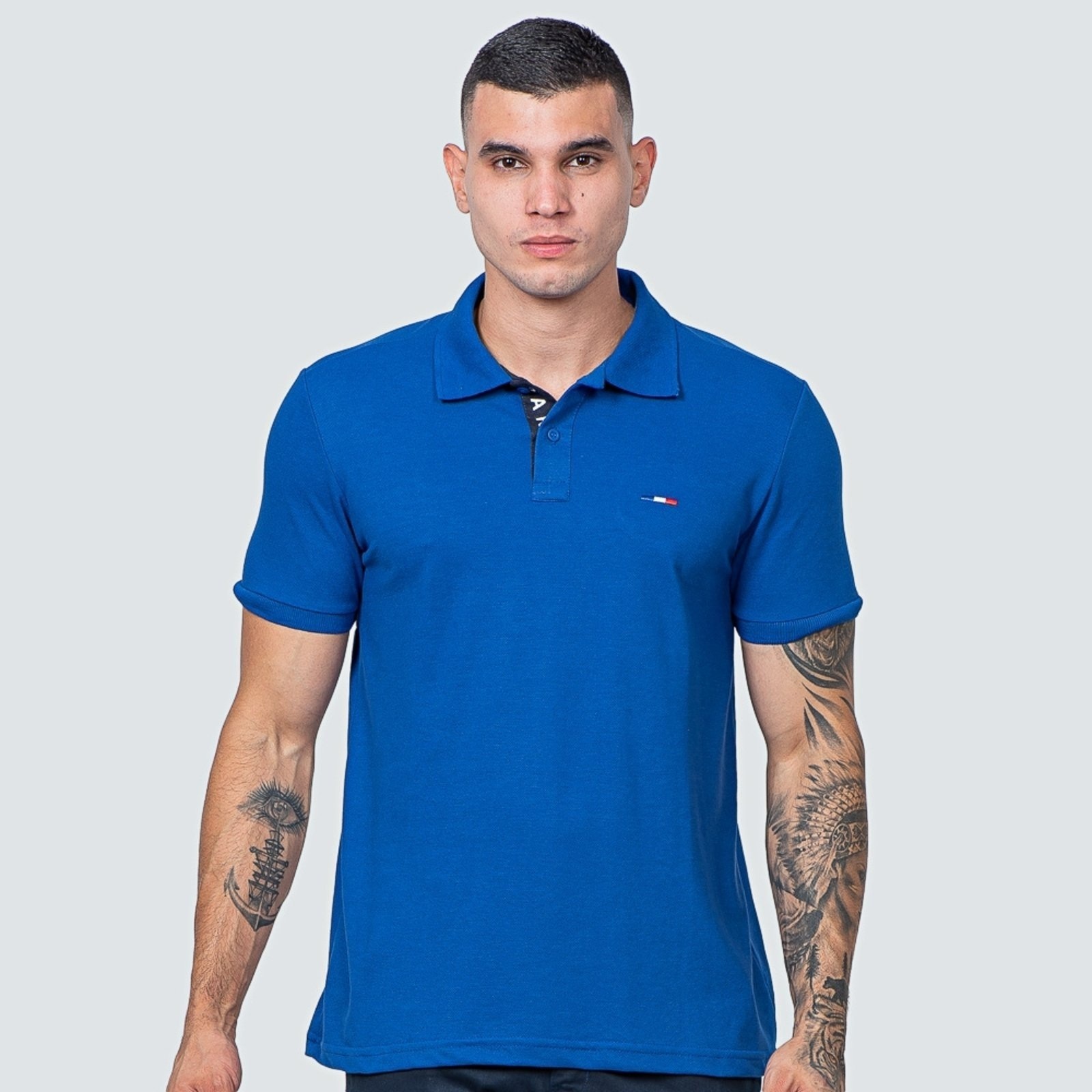 Imagem principal Camisa Polo FMF Masculina Básica Industrie Piquet no Estilo Tommy Bordado França Royal FMF azul royal