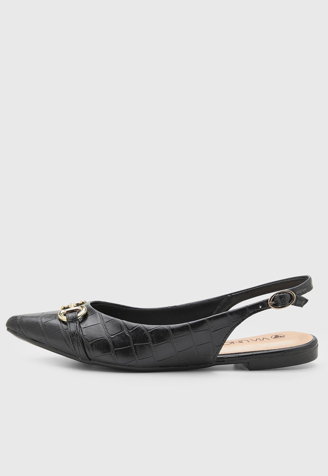 Imagem principal Sapatilha Feminina VIA UNO Slingback Croco Preta VIA UNO preto
