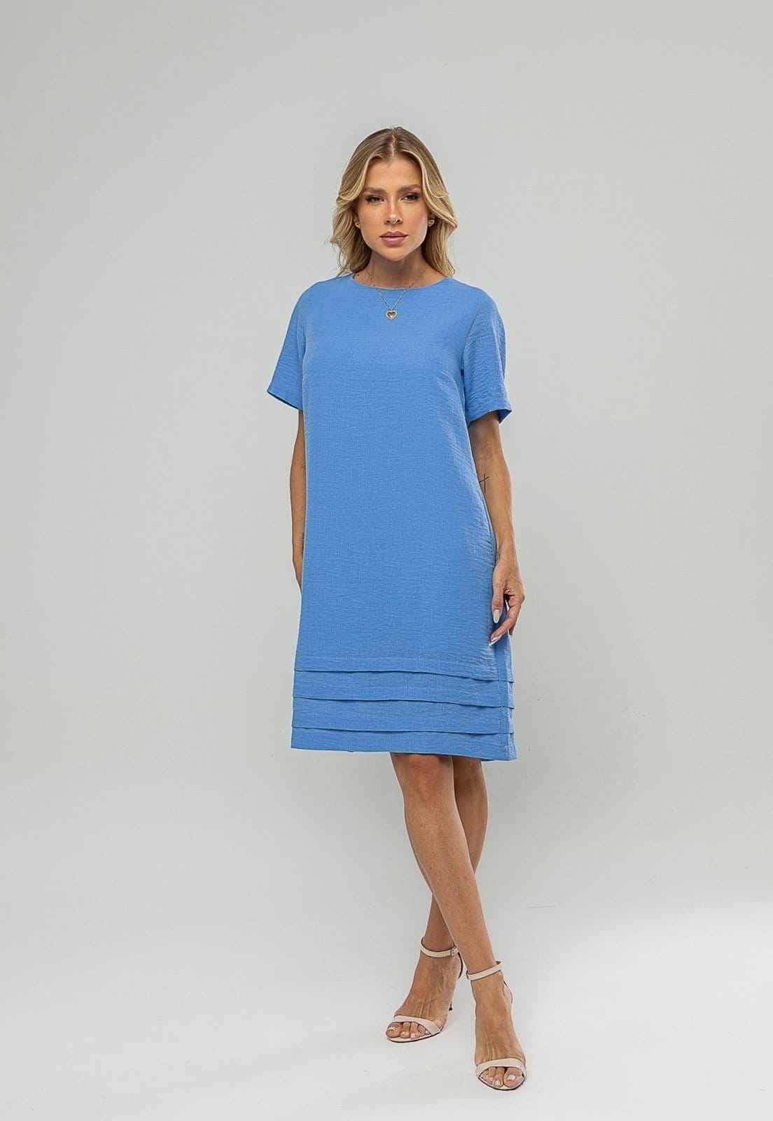 Vestido Curto Com Pregas Na Barra Salvatore