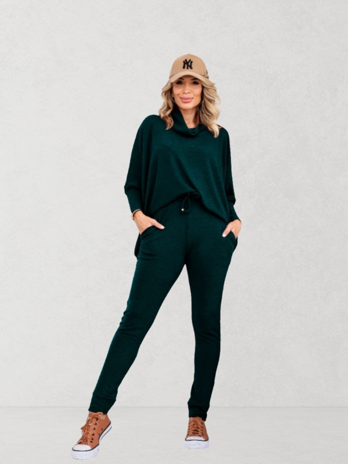 Conjunto Via Lessa Dublin em Malha Tricot Esmeralda