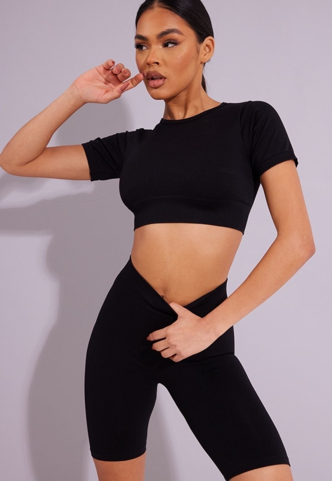 Imagem principal Short Legging Cintura Alta Diluxo Bermuda Ciclista Diluxo preto