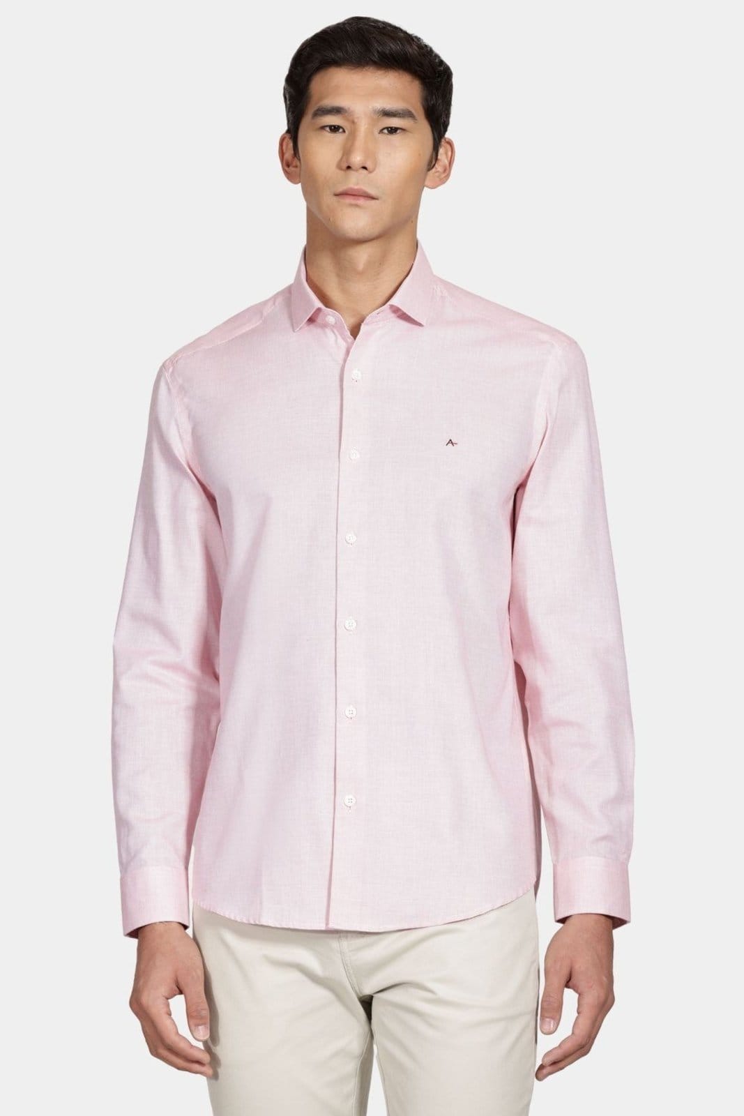 Camisa Aramis Regular Tricoline Falso Liso Vermelho