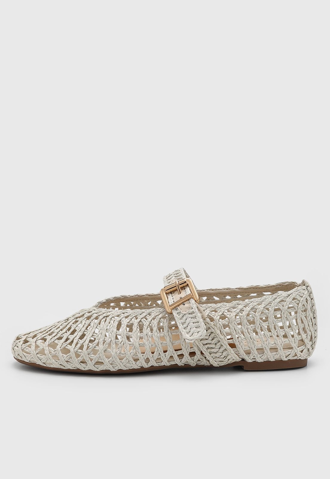 Imagem principal Sapatilha Feminina Arezzo Tramado Palha Off-White Arezzo off-white white