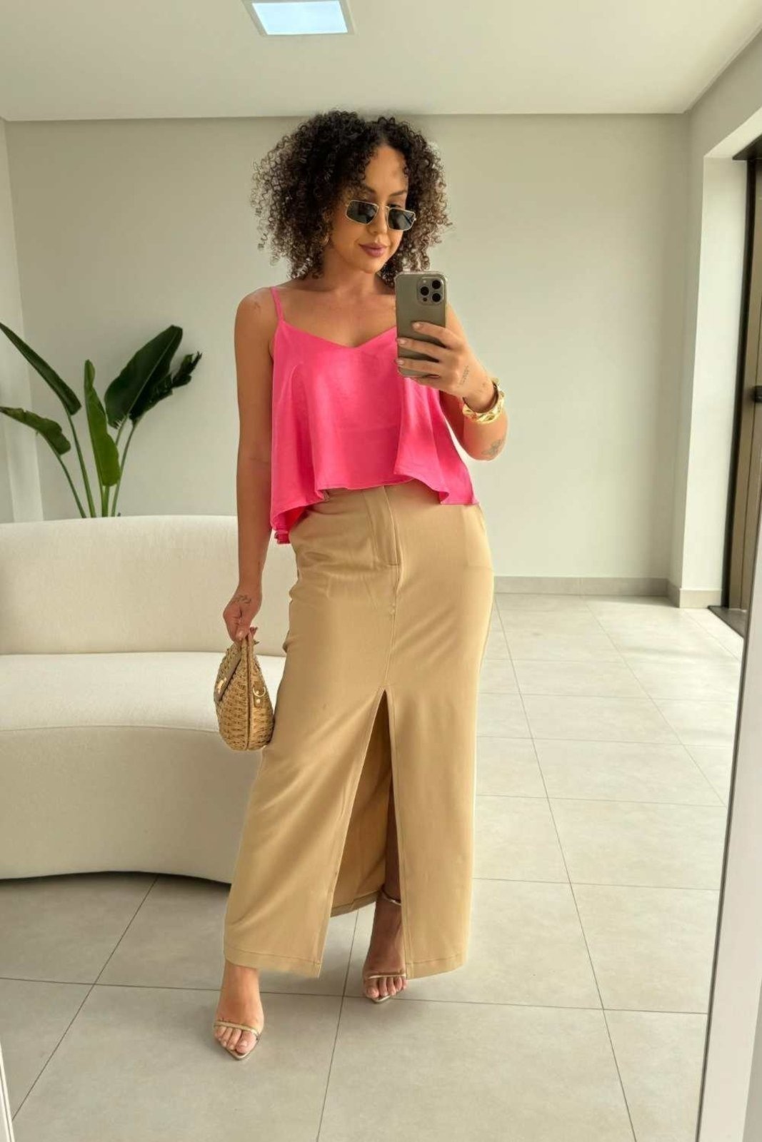 Imagem principal Saia Vanibele Longa Camelo Vanibele caramelo