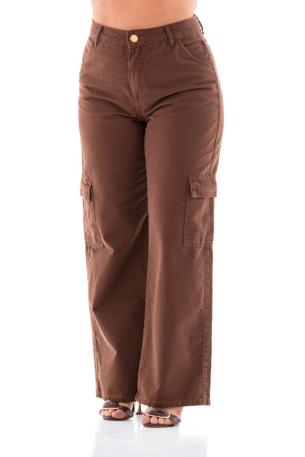 Imagem principal Calça Collor Feminina Arauto Wide Cargo ARAUTO JEANS marrom