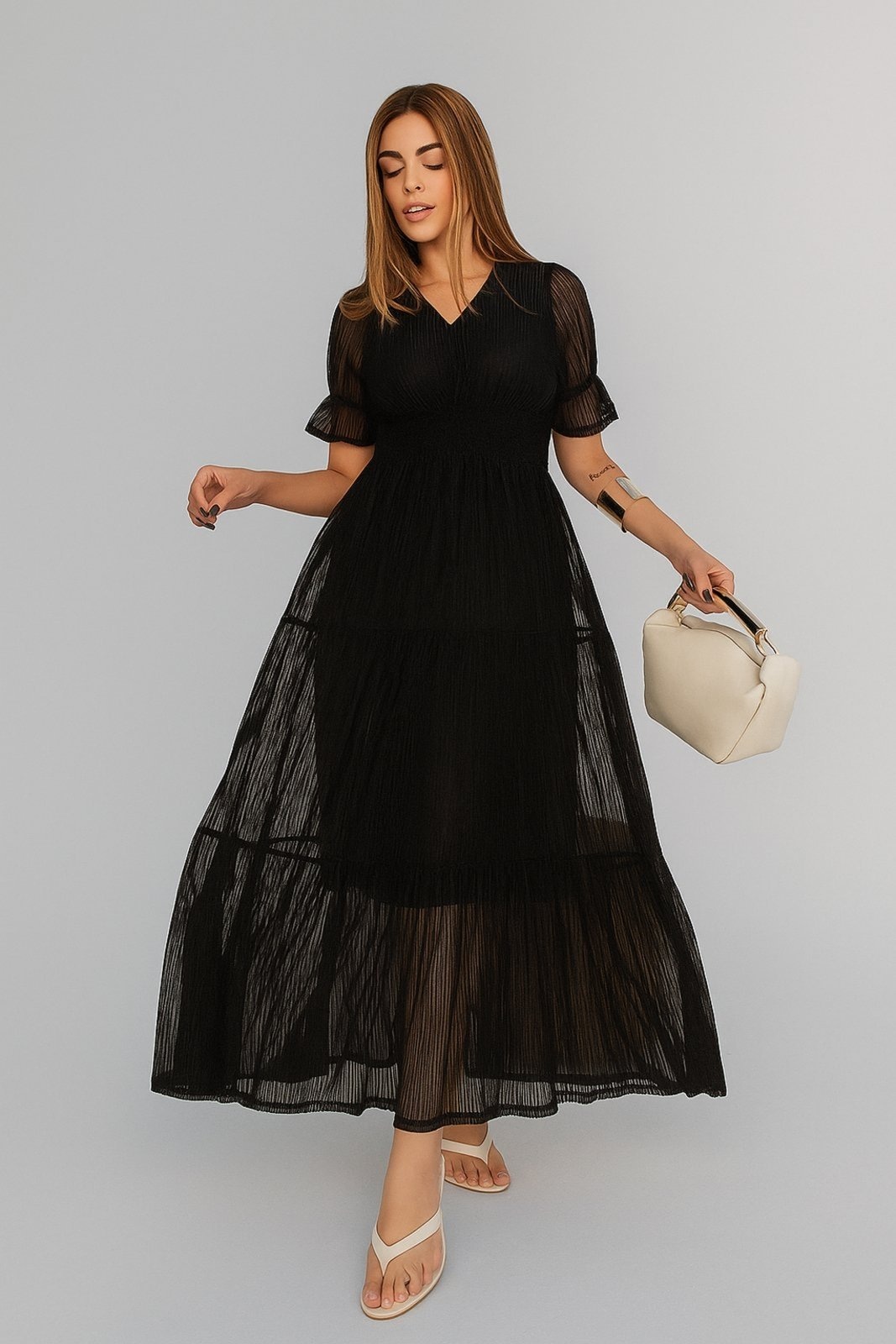 Imagem principal Vestido Longo D Bell Outlet Fashion Tule D BELL OUTLET FASHION preto