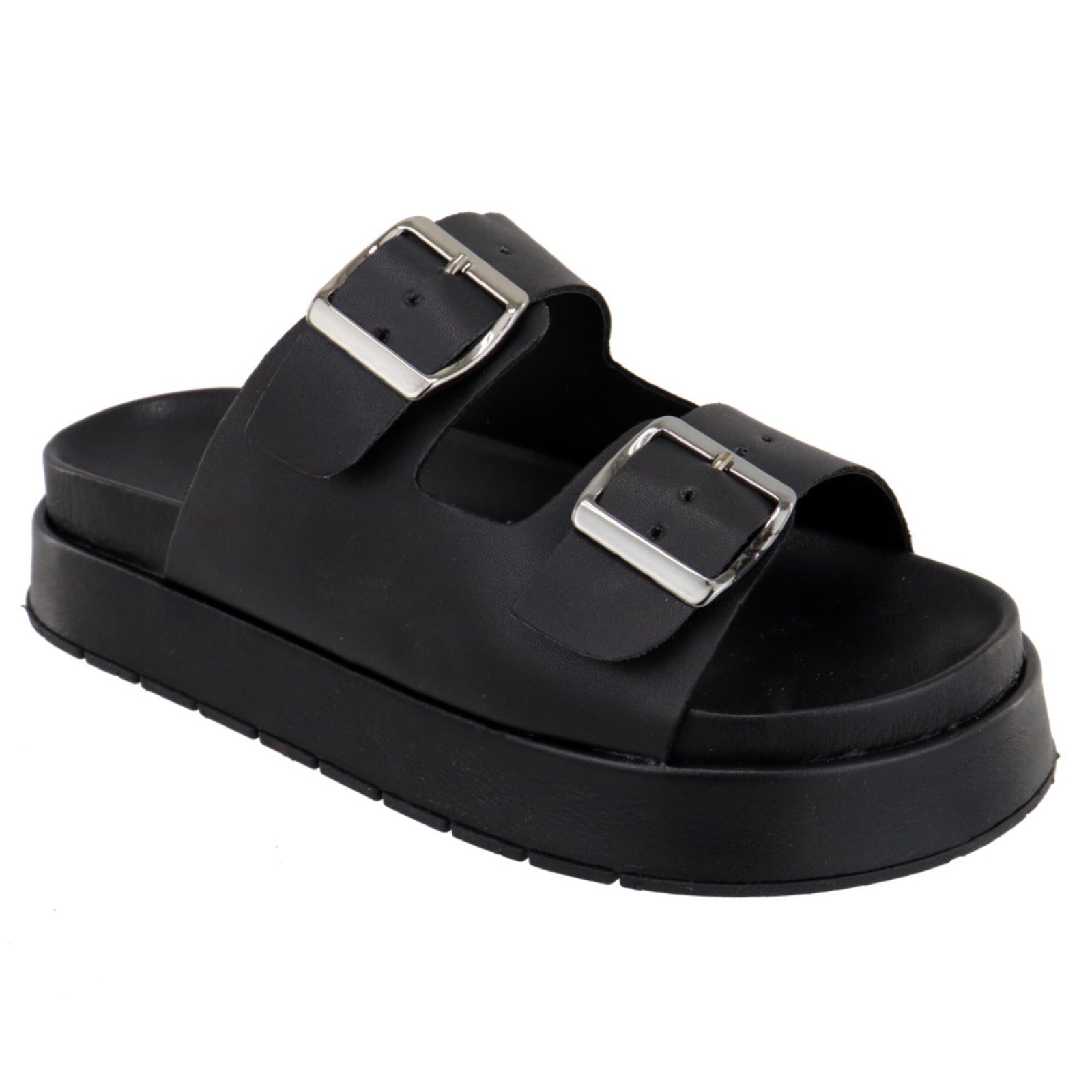 Imagem principal Sandalia Papete Rasteira Feminina Preta Sola Alta TELLINI STORE preto