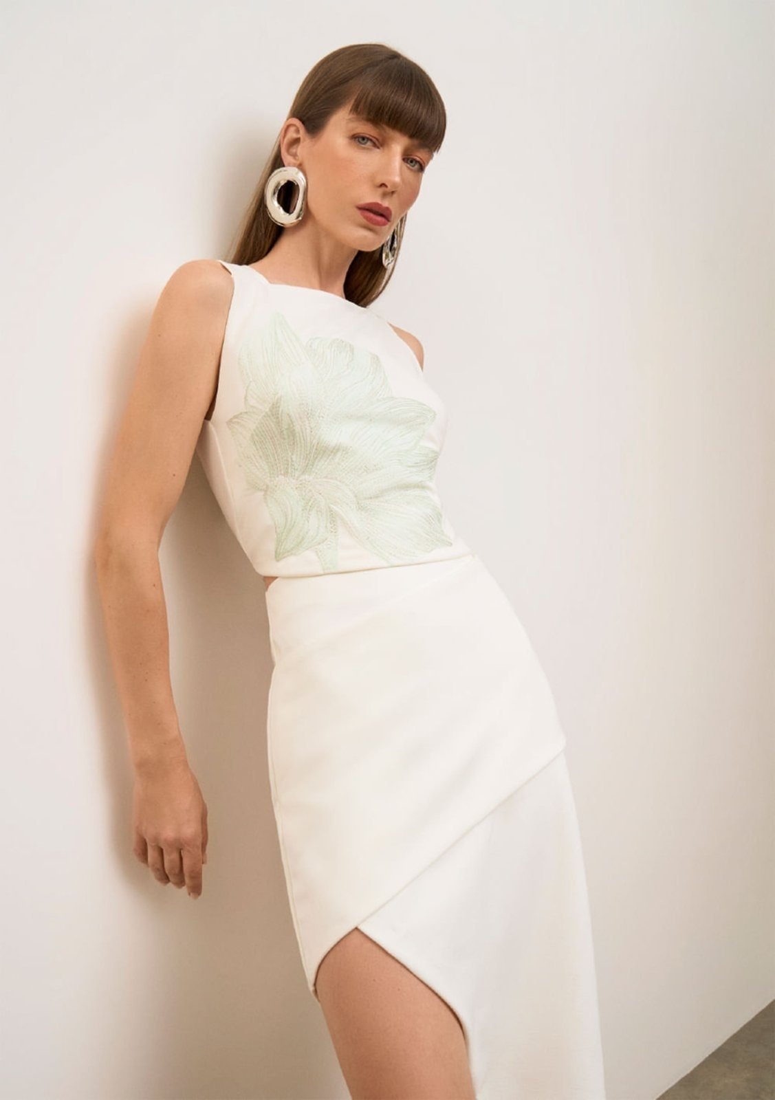 Imagem principal Saia Iódice Reta Alta Midi Off-white IÓDICE off-white white