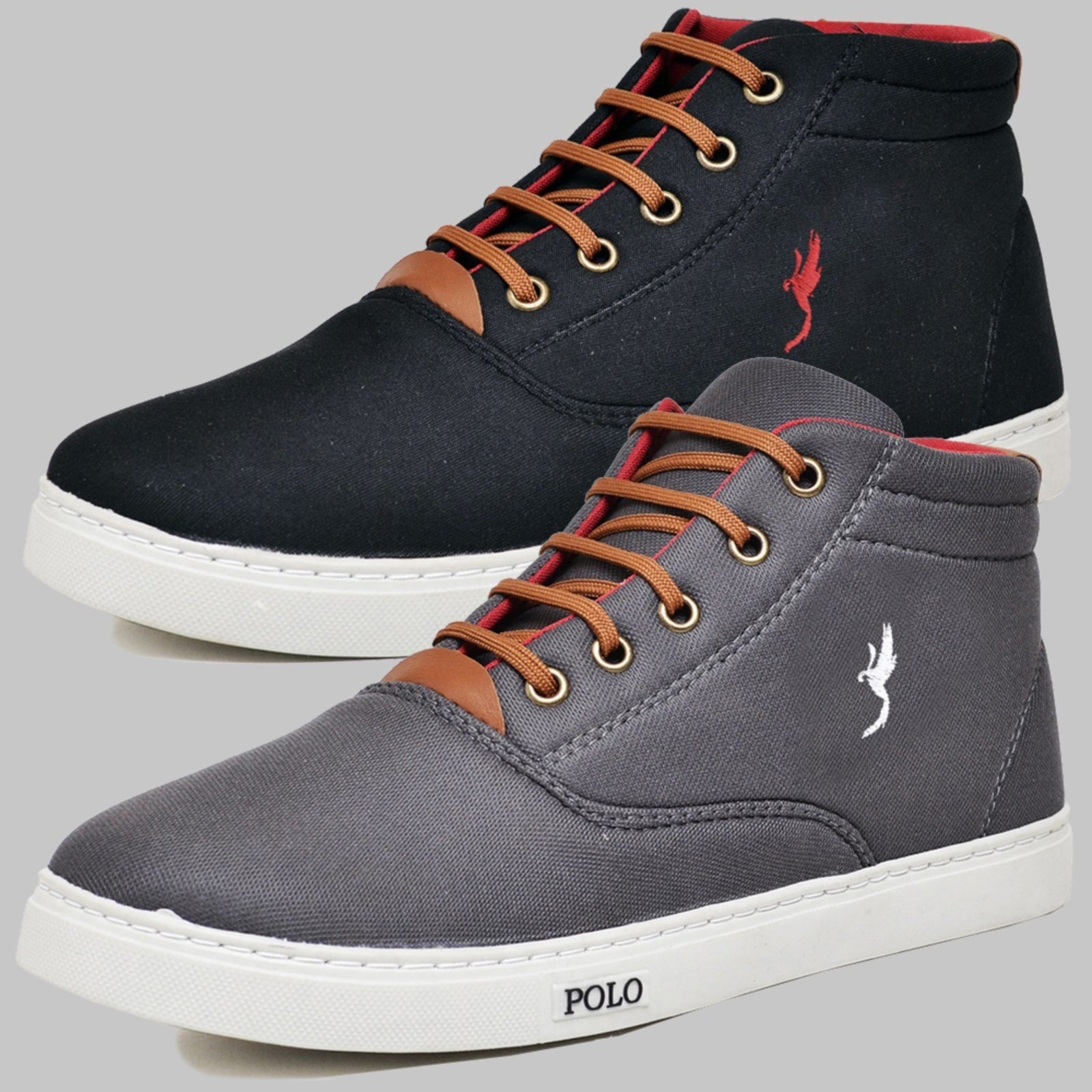 Imagem principal Kit 2 Pares Sapatênis Casual Botinha Masculino Polo Cinza/Preto Polo Blu blu
