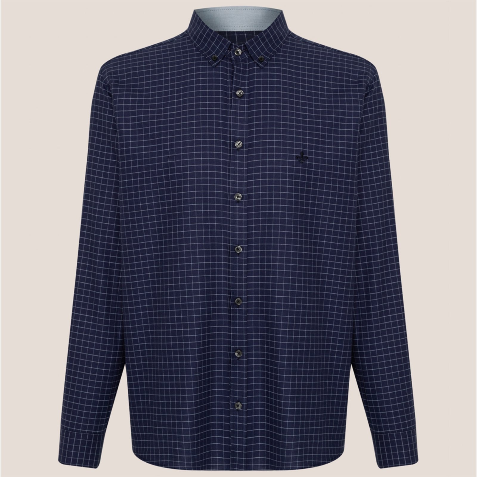 Imagem principal Camisa Dudalina Comfort Oxford Xadrez Ve26 Marinho Masculino Dudalina azul marinho