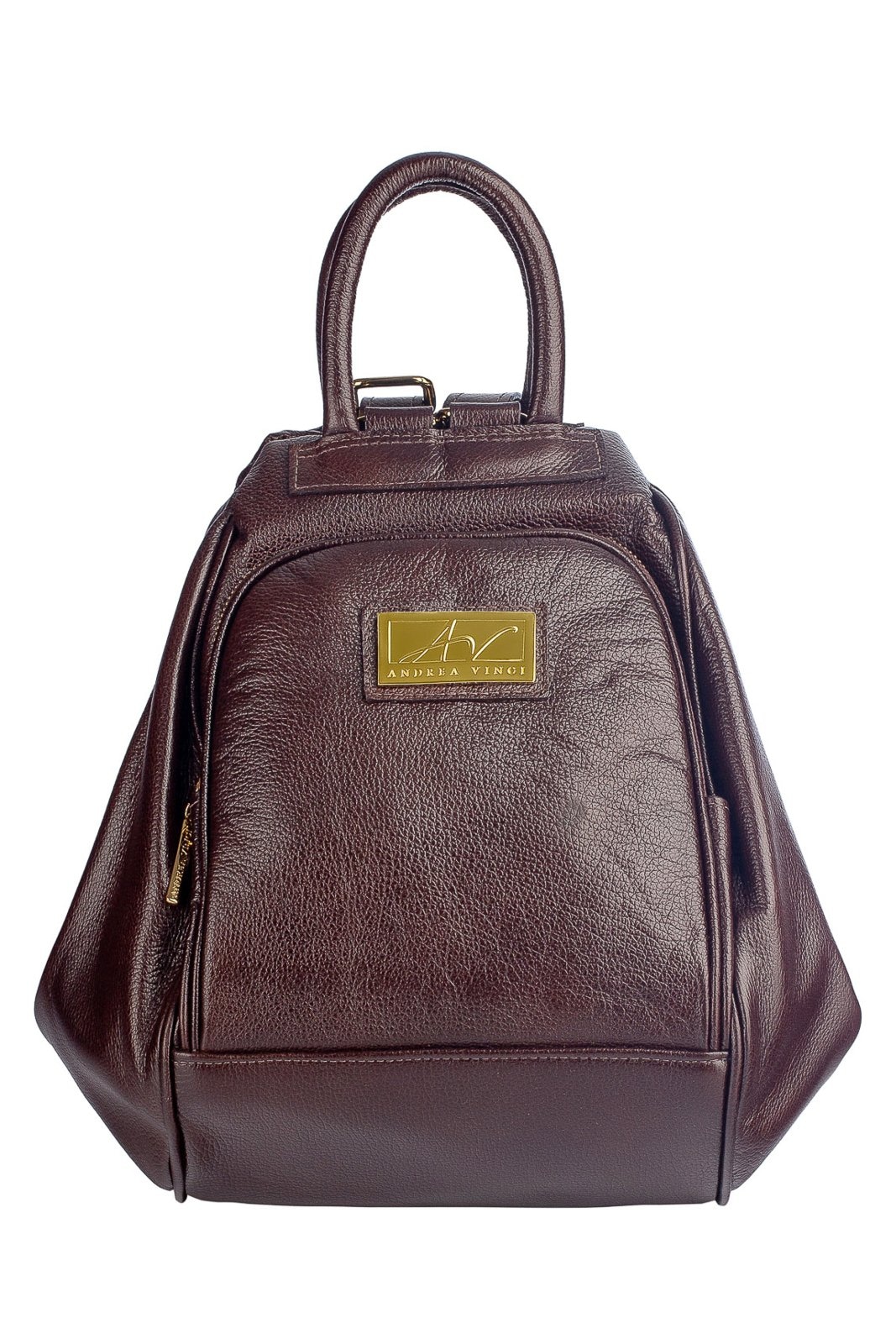 Imagem principal Mochila 3 em 1 de couro liso Sabrina - Café Andrea Vinci vermelho