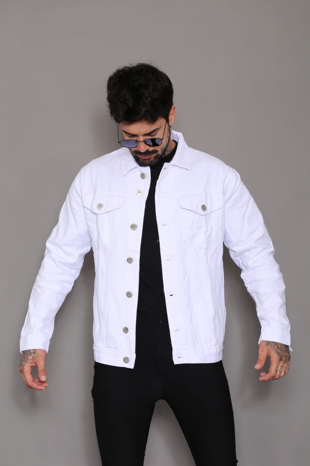 Imagem principal Jaqueta Branca Masculina Alleppo Jeans Olaf Alleppo Jeans branco