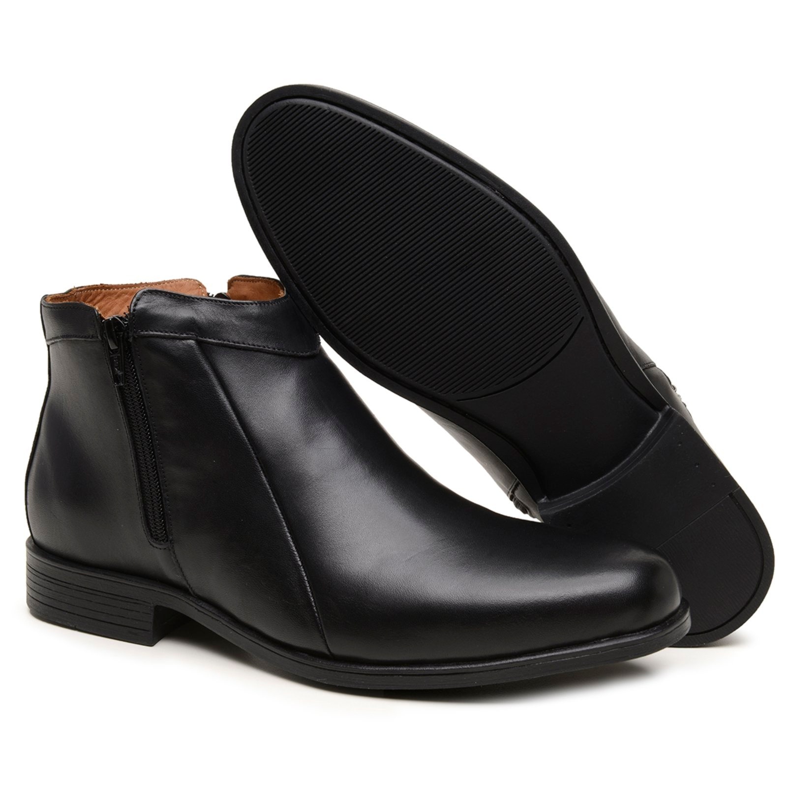 Imagem principal Bota Masculina Social Veritimo Em Couro Botina Clássica Cano Baixo Elegante Conforto Veritimo preto