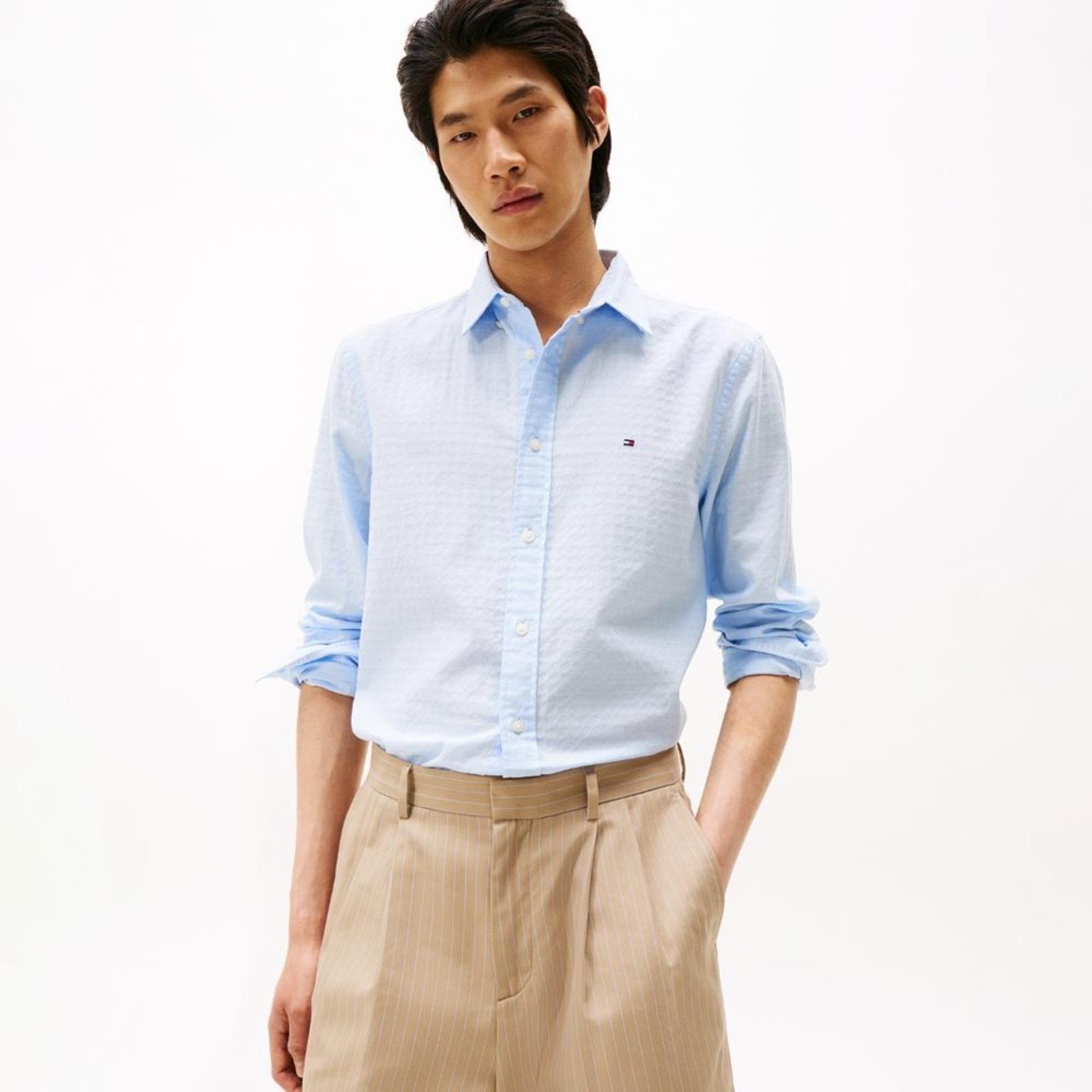 Imagem principal Camisa Dobby Estruturada Regular Fit - G Tommy Hilfiger azul