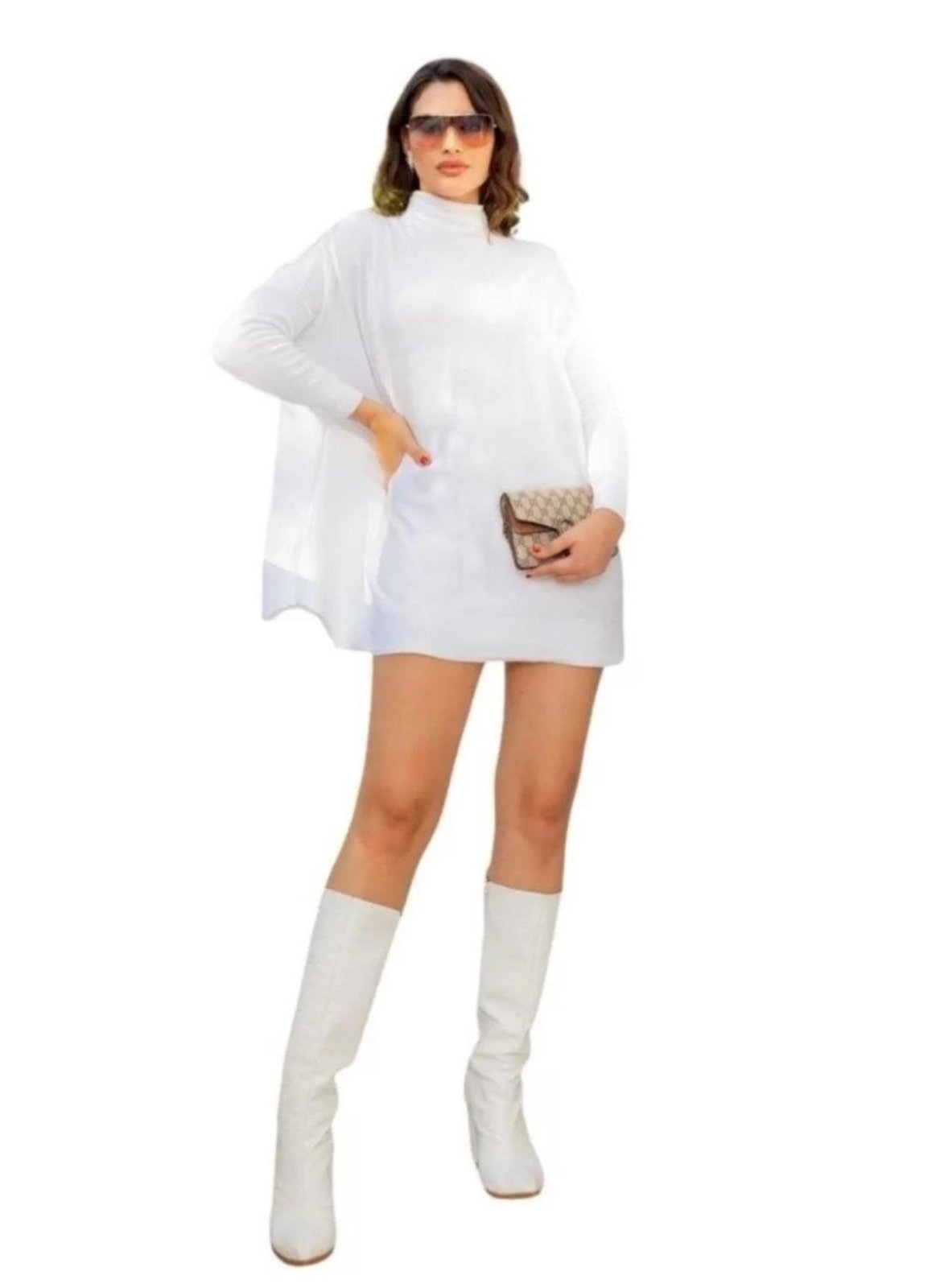 Imagem principal Vestido Blusa Vest Legging Lãnzinha Manga Longa Outono Inverno Cia do Vestido branco