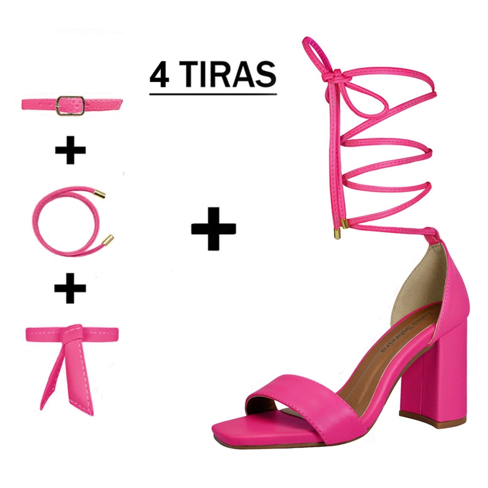 Imagem principal Sandália Troca Tira Salto Alto Grosso Luiza Sobreira Pink Mod. 2124-2 Luiza Sobreira rosa pink