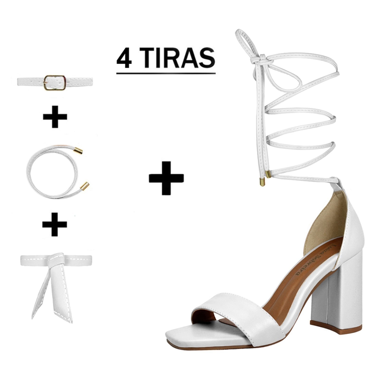 Imagem principal Sandália Troca Tira Salto Alto Grosso Luiza Sobreira Branca Mod. 2123-2 Luiza Sobreira branco