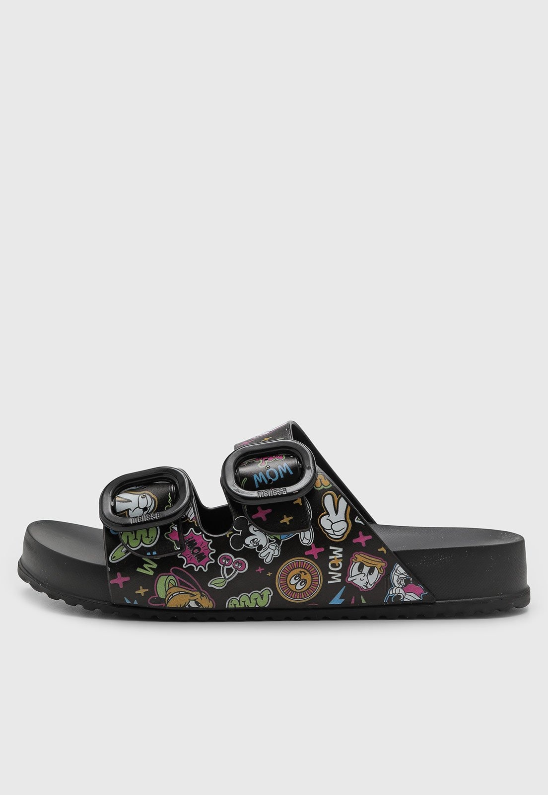 Imagem principal Rasteira Feminina Melissa Estampada Preta Melissa preto