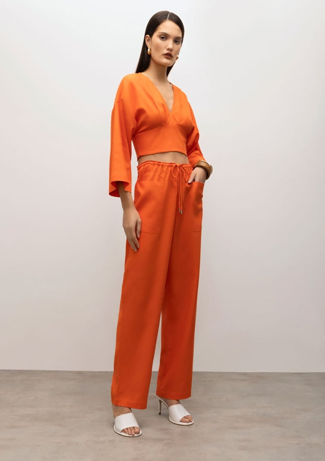 Imagem principal Calça Iódice Reta Cós Alto Com Amarril IÓDICE laranja