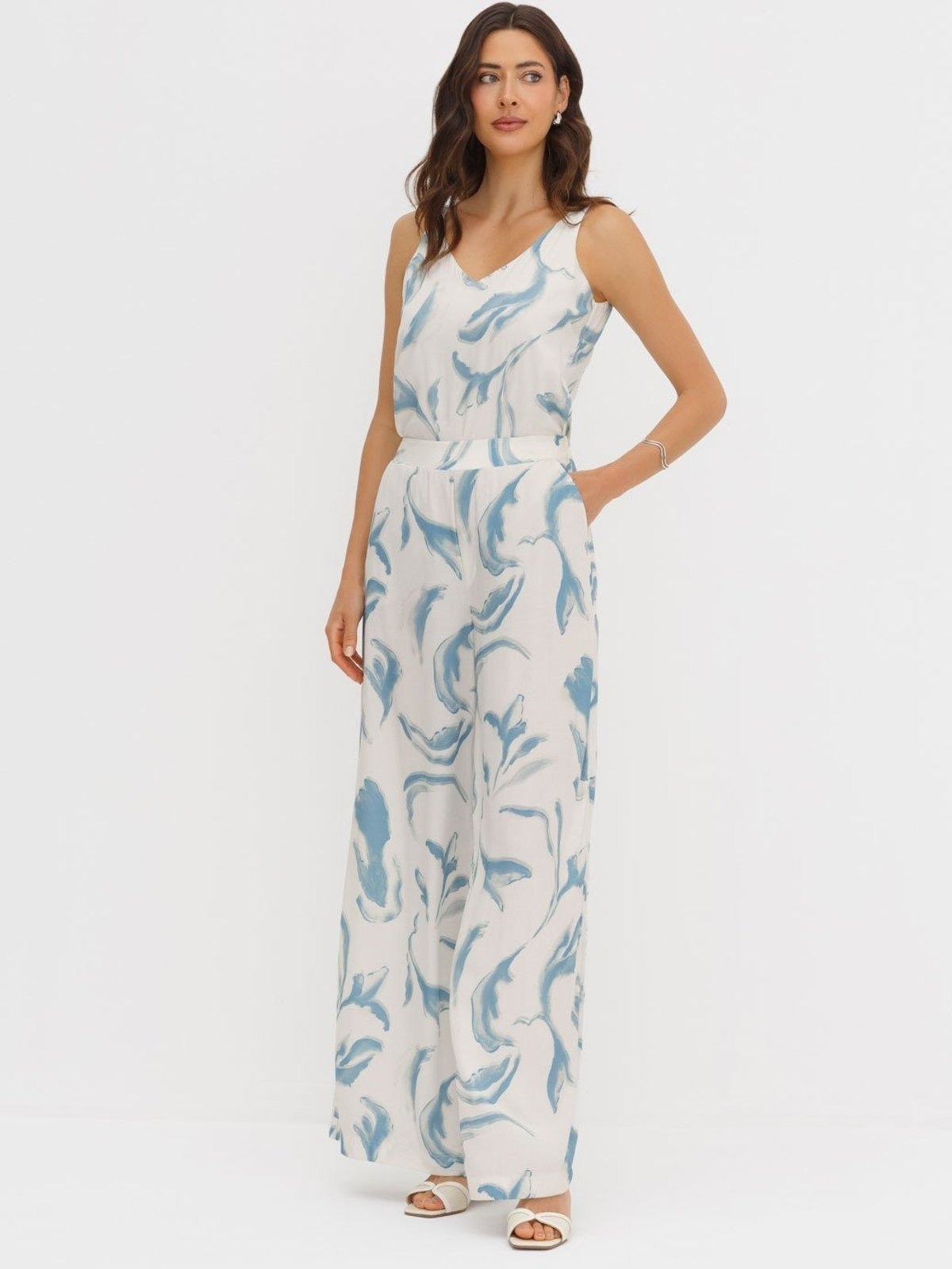 Imagem principal Calça em Alfaiataria Pantalona em Viscose Estampada Magda Principessa estampado