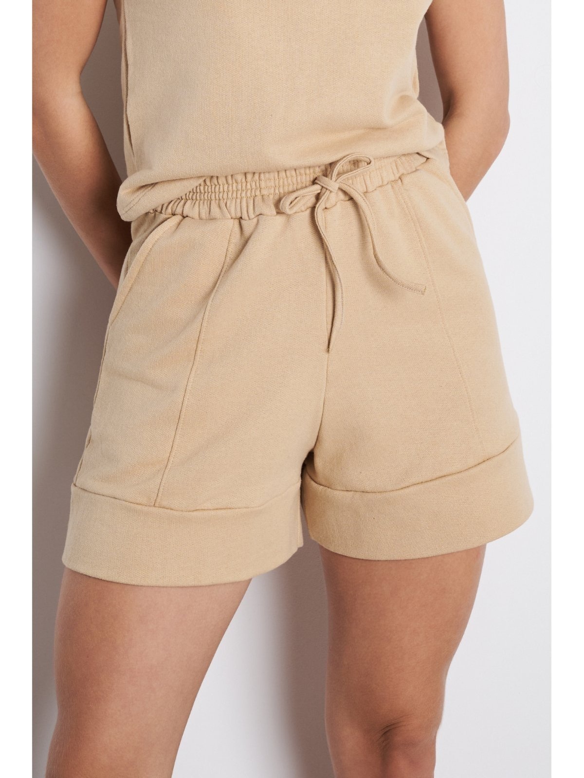 Imagem principal Short Feminino MeuJeans Serena Moletinho Cappuccino Meu Jeans bege