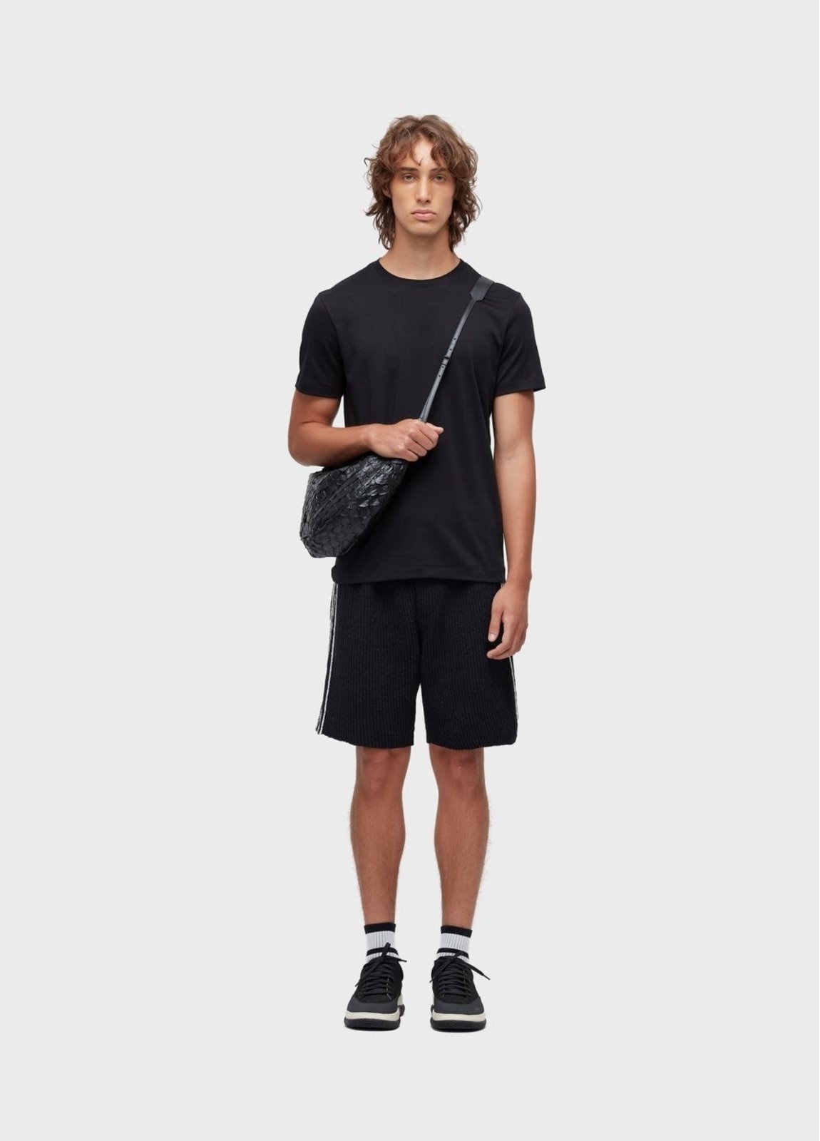 Imagem principal Bermuda tricot over stripes Osklen preto