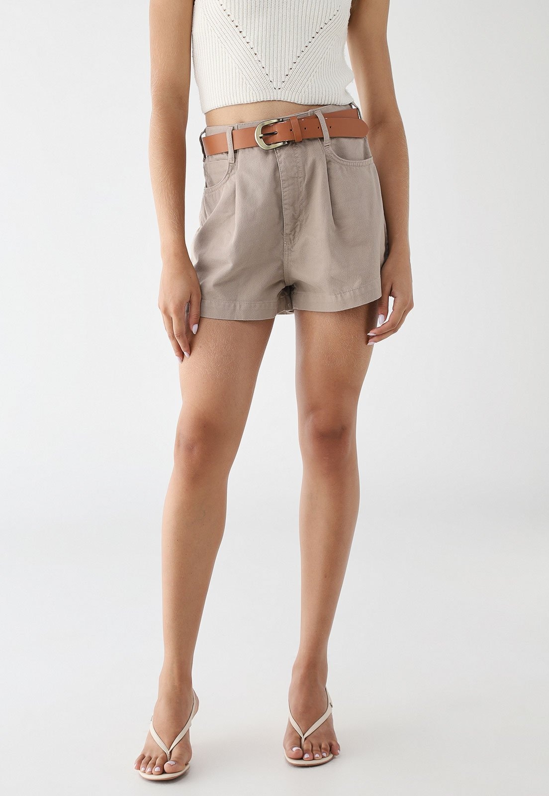 Imagem principal Short Feminino Colcci Cintura Alta Colcci bege
