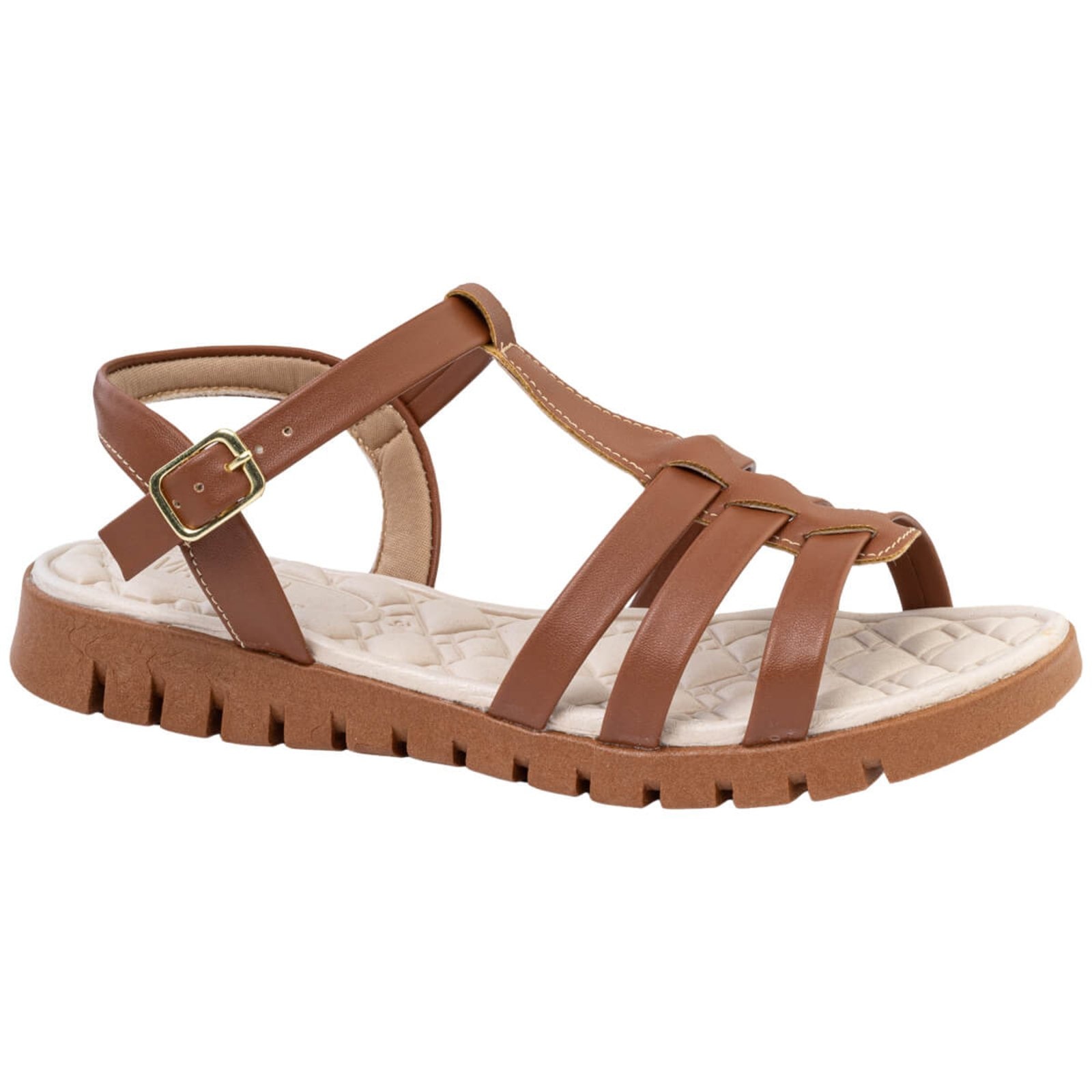 Imagem principal Sandalia Ortopédica Feminina Via Angel Tratorada Confortável Macia Dia a Dia 76.04 VIA ANGEL caramelo