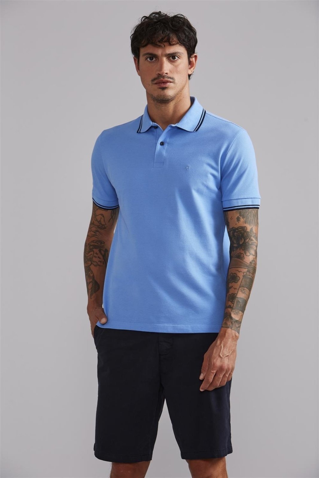 Imagem principal HIGHSTIL Polo Manga Curta Piquet Básica Slim Fit - Hidra HIGHSTIL azul