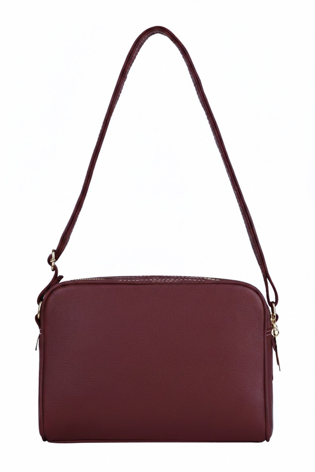 Imagem principal Bolsa quadrada de couro liso Daiana - Marsala Andrea Vinci vermelho