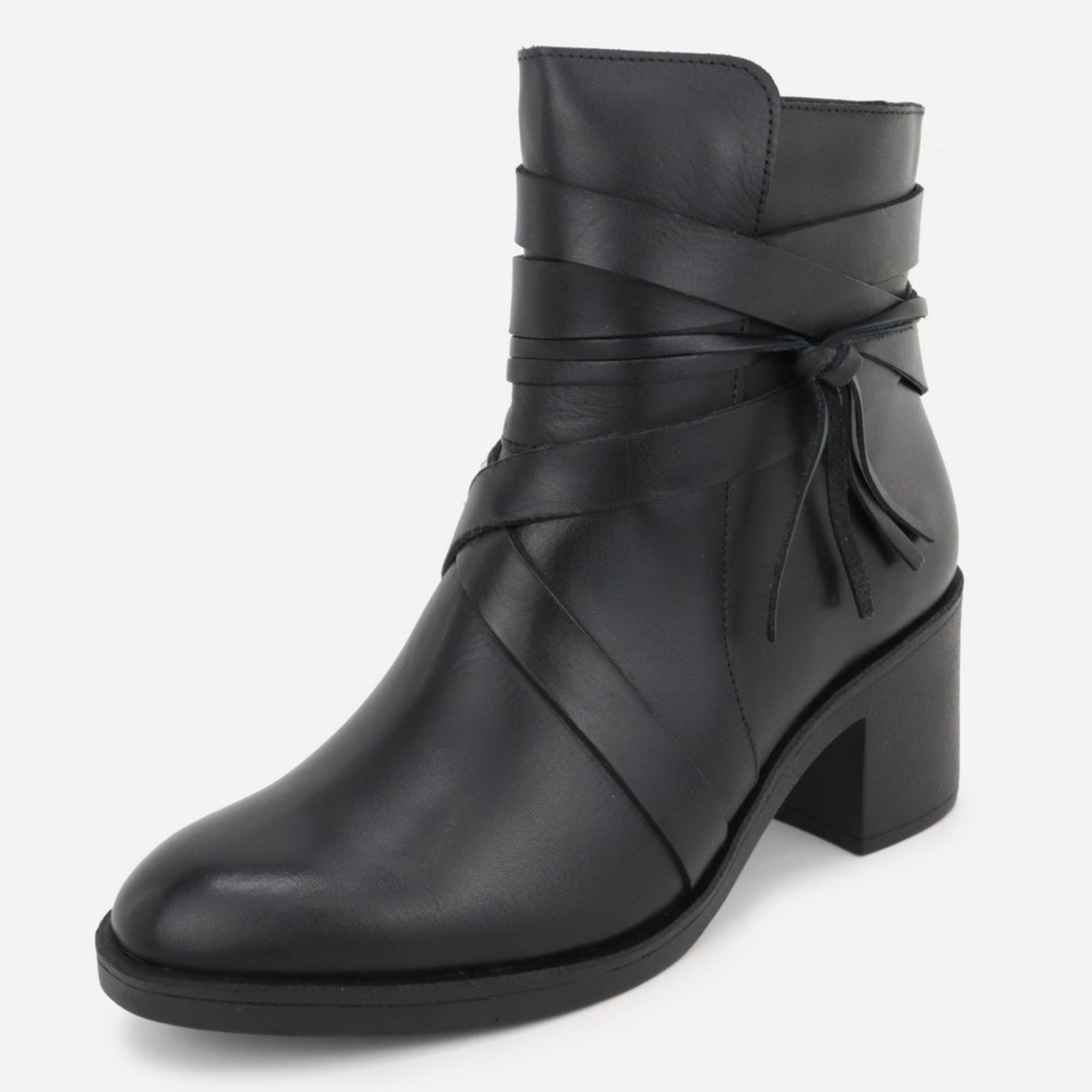 Imagem principal Bota Maria Paua Store Feminina Couro Cano Medio Trancas Conforto Salto MARIA PAULA preto