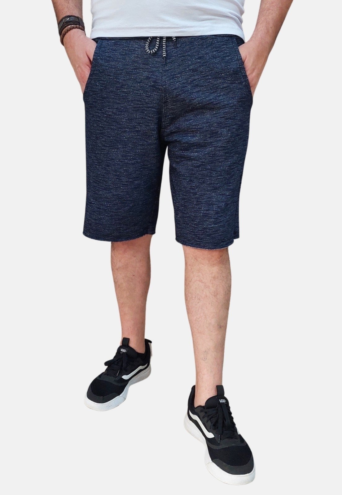 Imagem principal Bermuda Academia Masculina Moletom Boen Jeans Mescla BOEN JEANS azul marinho