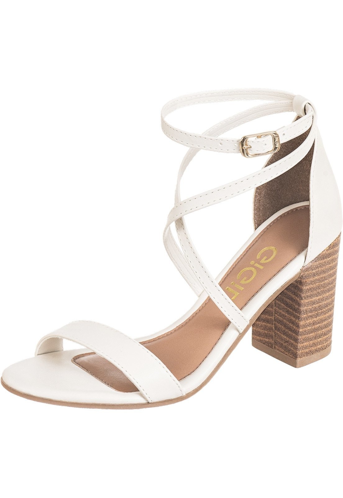 Imagem principal Sandália GiGiL Salto Alto Casual Clássica Social Off White Gigil off-white white