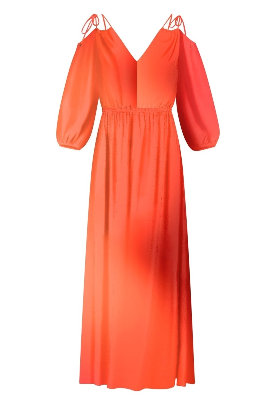 Imagem principal Vestido Midi Estampado em Viscose com Amarração Lez a Lez laranja