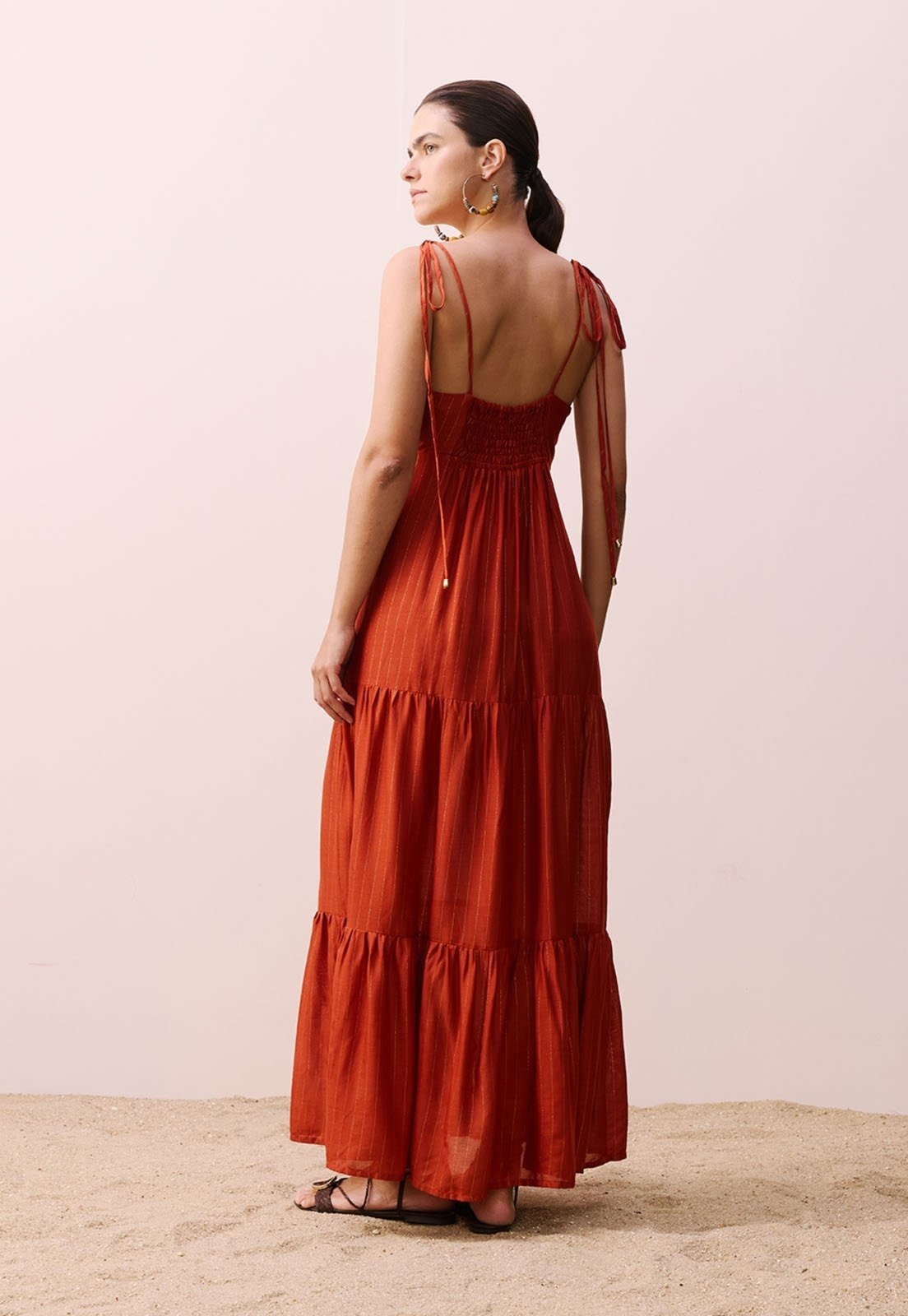 Imagem principal Vestido Marias Alça Amarração CaCay vermelho