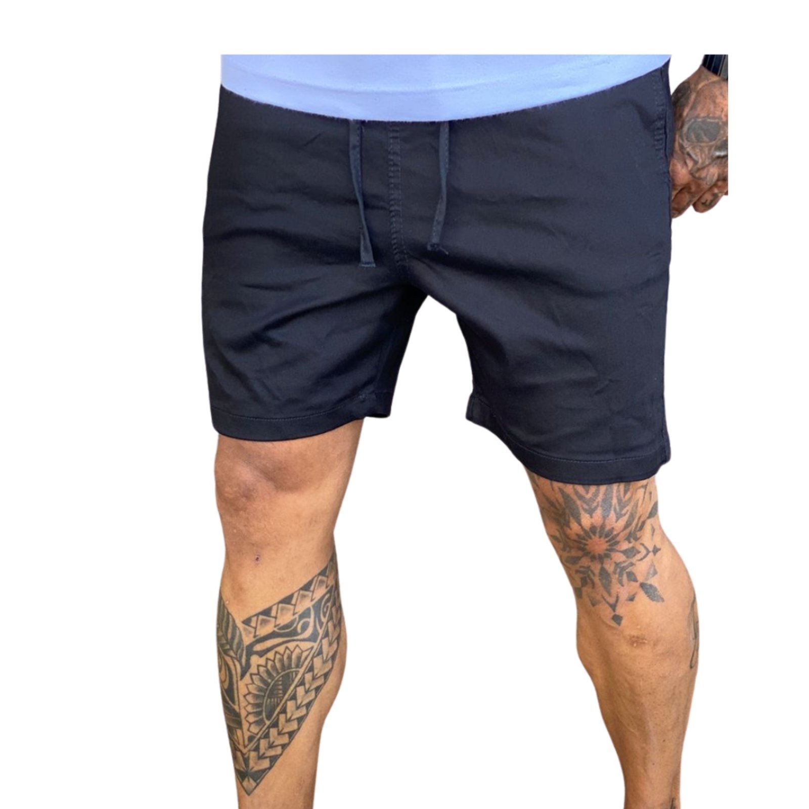 Imagem principal Bermuda Preta Com Elastico Na Cintura Masculina Alleppo Jeans Austin Alleppo Jeans preto