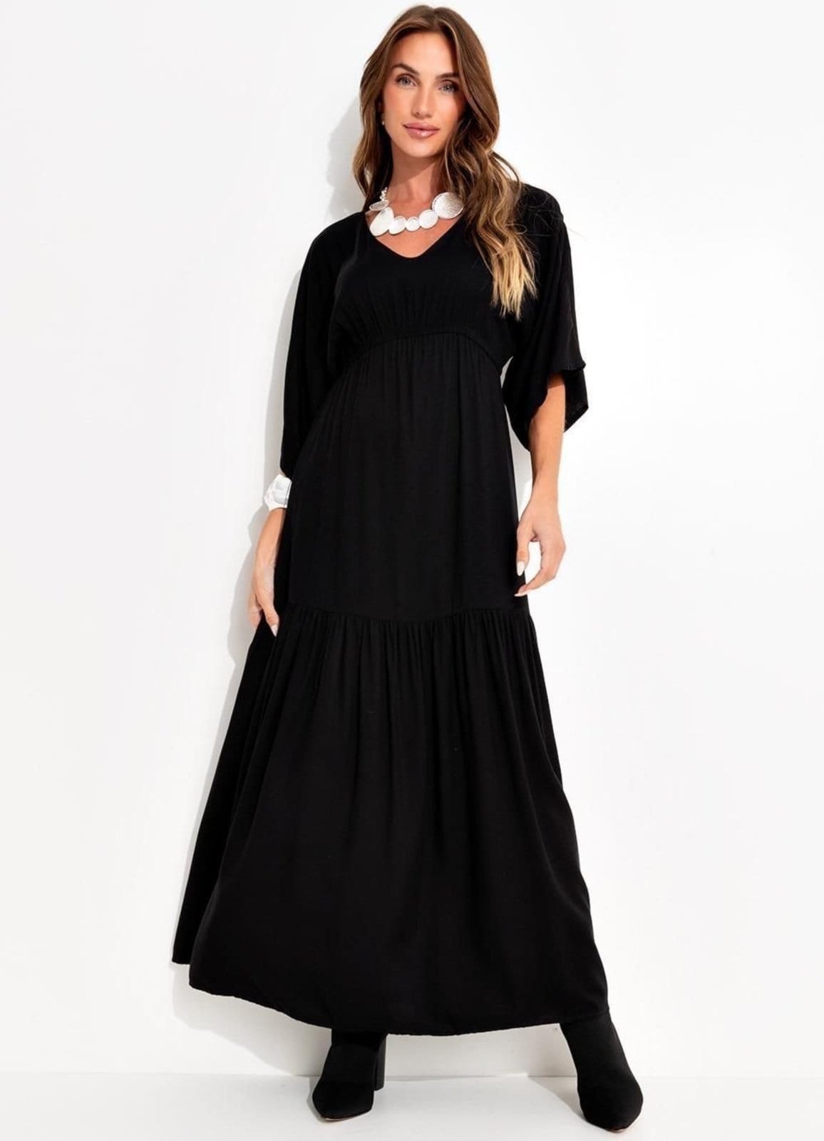 Vestido Viscose Plana Sarjada