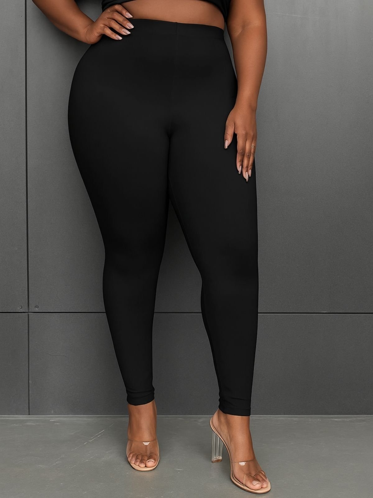 Imagem principal Calça Legging Plus Size Feminina CKF Wear Cintura Alta Preta CKF Wear preto