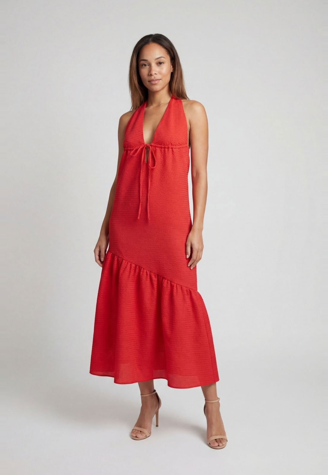 Imagem principal Vestido Feminino Lança Perfume Midi Babado Lança Perfume vermelho