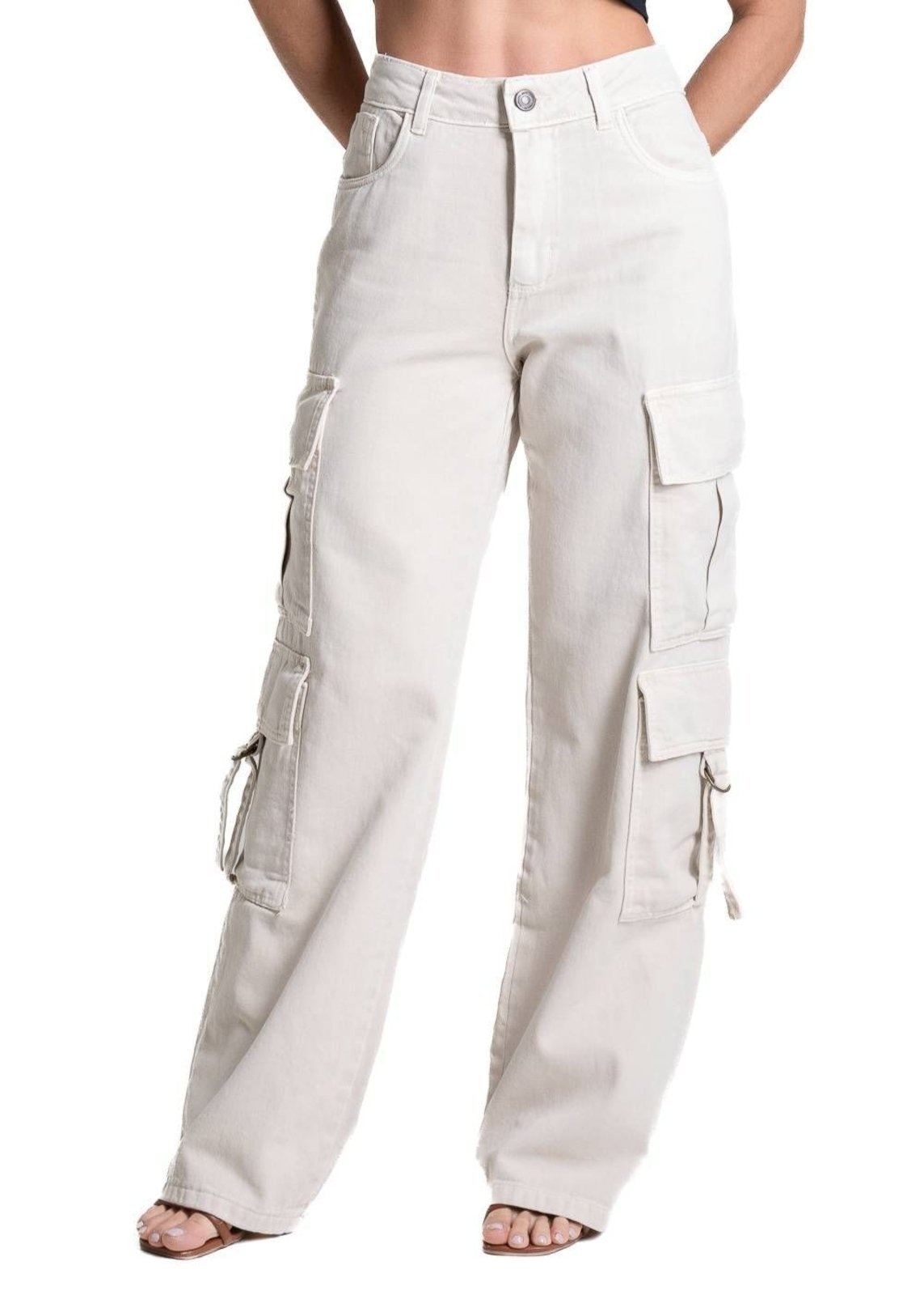 Imagem principal Calça Sarja Sawary Wide Leg - 280482 Sawary bege