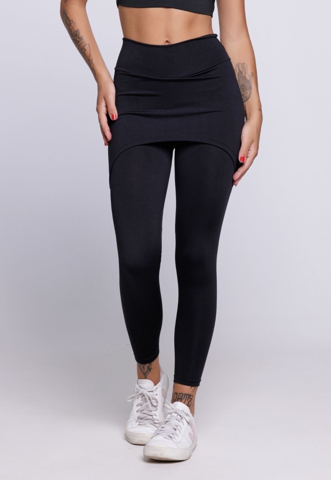 Imagem principal Calça Feminina WLS Modas Fitness Legging Saia Lisa WLS Modas preto