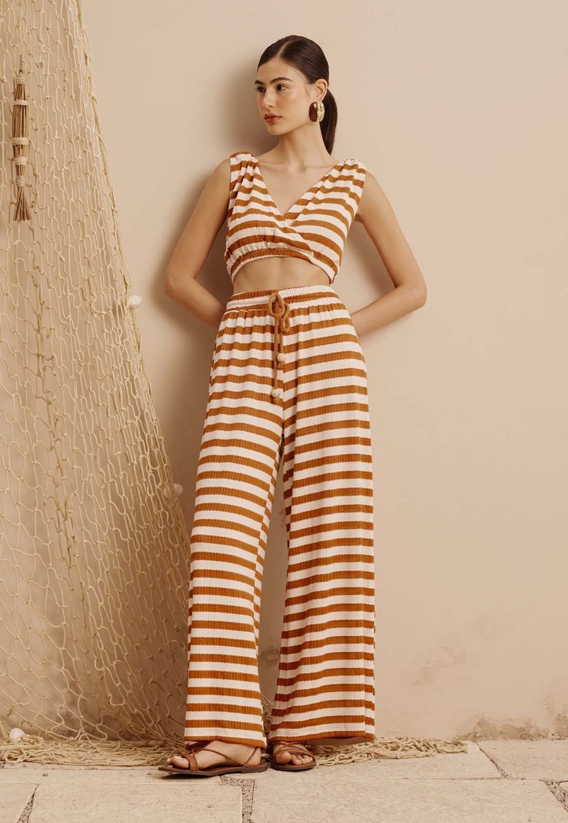 Imagem principal Calça Pantalona Passador Corda CaCay marrom